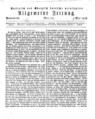 Kaiserlich- und Kurpfalzbairisch privilegirte allgemeine Zeitung (Allgemeine Zeitung) Samstag 3. Mai 1806