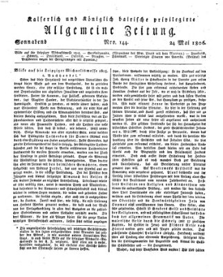 Kaiserlich- und Kurpfalzbairisch privilegirte allgemeine Zeitung (Allgemeine Zeitung) Samstag 24. Mai 1806