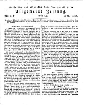 Kaiserlich- und Kurpfalzbairisch privilegirte allgemeine Zeitung (Allgemeine Zeitung) Mittwoch 28. Mai 1806