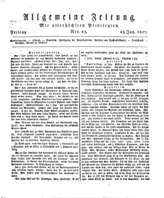 Allgemeine Zeitung Freitag 23. Januar 1807