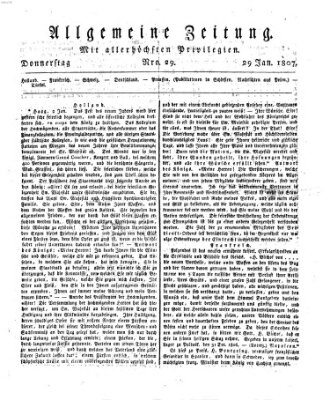 Allgemeine Zeitung Donnerstag 29. Januar 1807