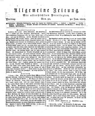 Allgemeine Zeitung Freitag 30. Januar 1807