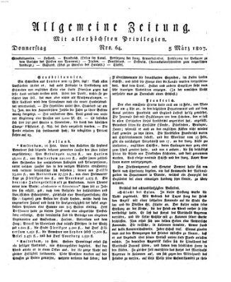 Allgemeine Zeitung Donnerstag 5. März 1807