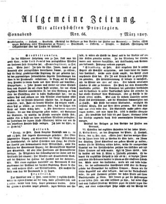 Allgemeine Zeitung Samstag 7. März 1807