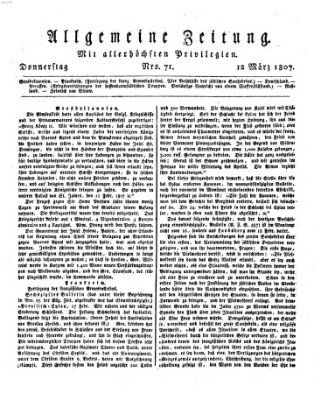 Allgemeine Zeitung Donnerstag 12. März 1807