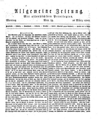 Allgemeine Zeitung Montag 16. März 1807