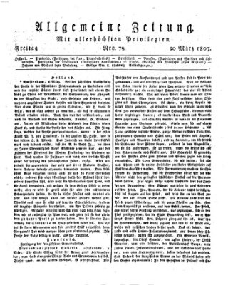 Allgemeine Zeitung Freitag 20. März 1807