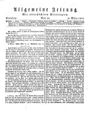 Allgemeine Zeitung Dienstag 31. März 1807