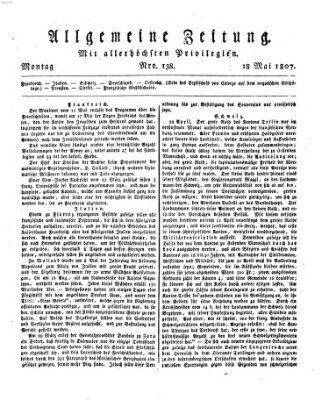 Allgemeine Zeitung Montag 18. Mai 1807