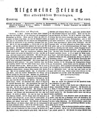 Allgemeine Zeitung Sonntag 24. Mai 1807