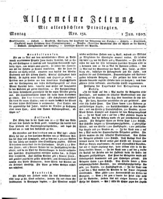 Allgemeine Zeitung Montag 1. Juni 1807