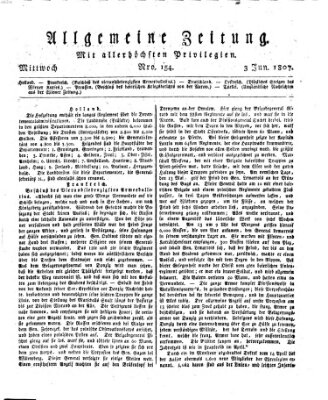 Allgemeine Zeitung Mittwoch 3. Juni 1807