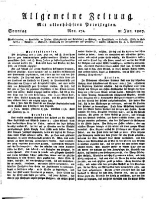 Allgemeine Zeitung Sonntag 21. Juni 1807