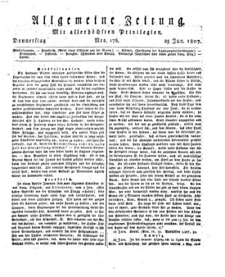 Allgemeine Zeitung Donnerstag 25. Juni 1807