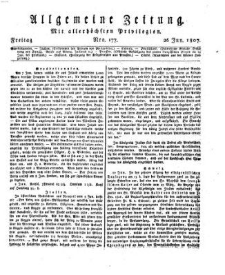 Allgemeine Zeitung Freitag 26. Juni 1807