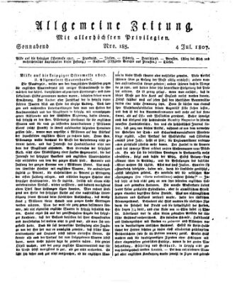 Allgemeine Zeitung Samstag 4. Juli 1807