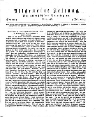 Allgemeine Zeitung Sonntag 5. Juli 1807