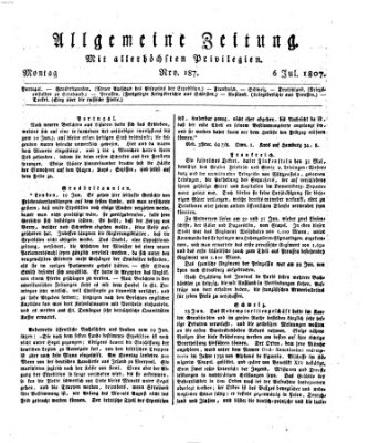 Allgemeine Zeitung Montag 6. Juli 1807