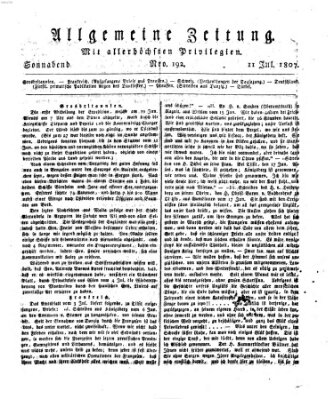 Allgemeine Zeitung Samstag 11. Juli 1807