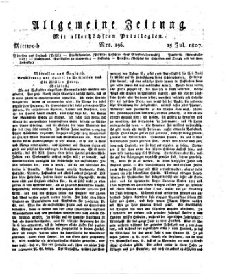 Allgemeine Zeitung Mittwoch 15. Juli 1807