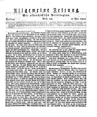 Allgemeine Zeitung Freitag 17. Juli 1807