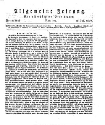 Allgemeine Zeitung Samstag 18. Juli 1807