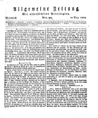 Allgemeine Zeitung Mittwoch 12. August 1807