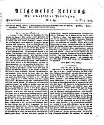 Allgemeine Zeitung Samstag 22. August 1807