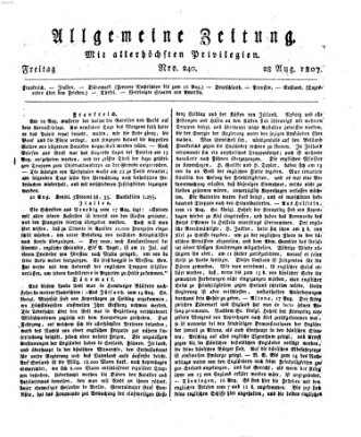 Allgemeine Zeitung Freitag 28. August 1807