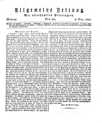 Allgemeine Zeitung Montag 31. August 1807