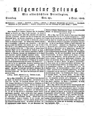 Allgemeine Zeitung Dienstag 8. September 1807