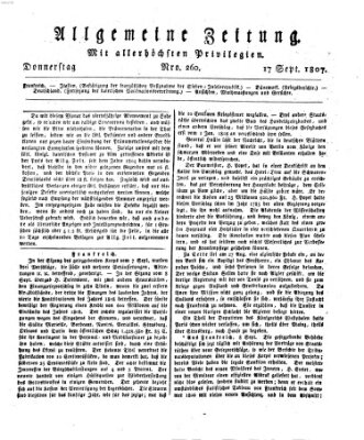 Allgemeine Zeitung Dienstag 8. September 1807