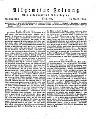 Allgemeine Zeitung Samstag 19. September 1807