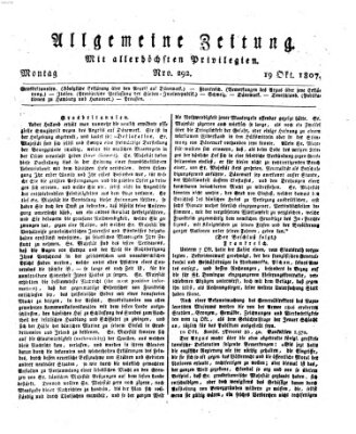 Allgemeine Zeitung Montag 19. Oktober 1807