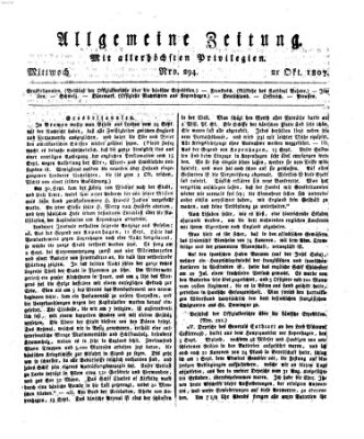 Allgemeine Zeitung Mittwoch 21. Oktober 1807