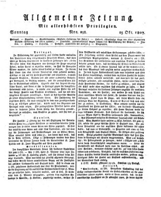 Allgemeine Zeitung Sonntag 25. Oktober 1807