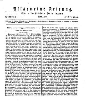 Allgemeine Zeitung Dienstag 27. Oktober 1807