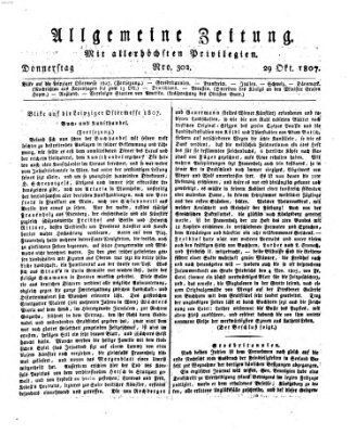 Allgemeine Zeitung Donnerstag 29. Oktober 1807