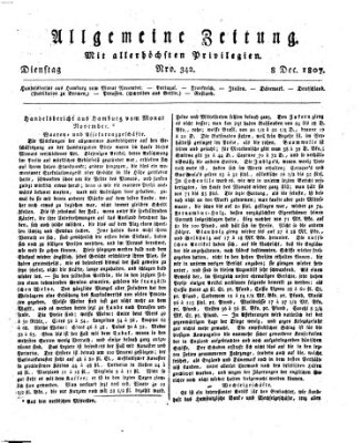 Allgemeine Zeitung Dienstag 8. Dezember 1807