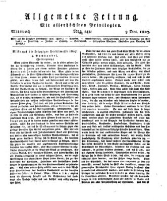 Allgemeine Zeitung Mittwoch 9. Dezember 1807