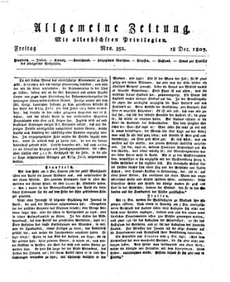 Allgemeine Zeitung Freitag 18. Dezember 1807