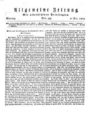 Allgemeine Zeitung Montag 21. Dezember 1807