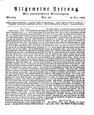 Allgemeine Zeitung Montag 28. Dezember 1807