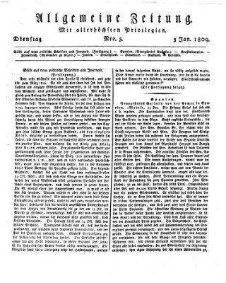 Allgemeine Zeitung Dienstag 3. Januar 1809