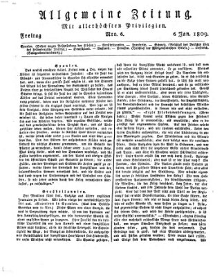 Allgemeine Zeitung Freitag 6. Januar 1809