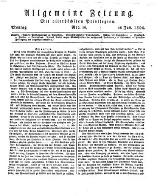 Allgemeine Zeitung Montag 16. Januar 1809