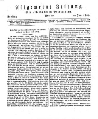 Allgemeine Zeitung Freitag 27. Januar 1809