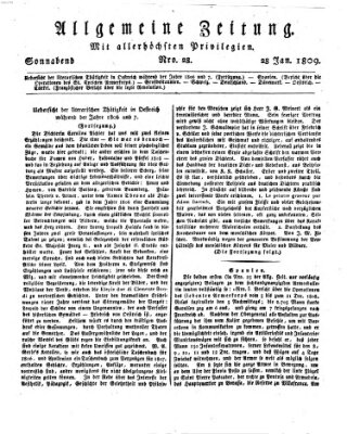 Allgemeine Zeitung Samstag 28. Januar 1809