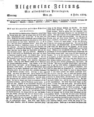 Allgemeine Zeitung Montag 6. Februar 1809