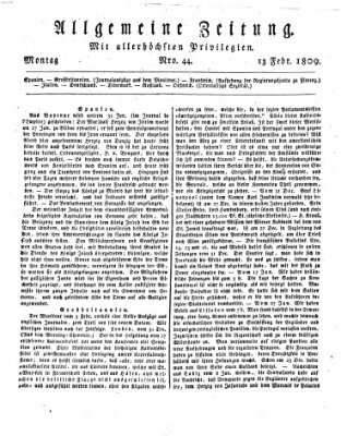 Allgemeine Zeitung Montag 13. Februar 1809